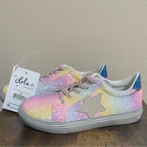 Lola + The Boys - Girls Shoes - Ombré Glitter Star Sneaker - Size 13C(31) - New